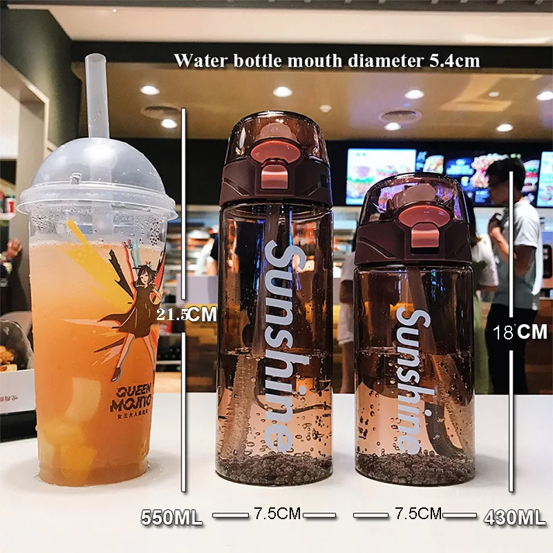 

Water Bottle with Straw Outdoor Sport Plastic Water Bottle Portable Leakproof Cup Decoracion De Fiestas De Viajes Water Bottle
