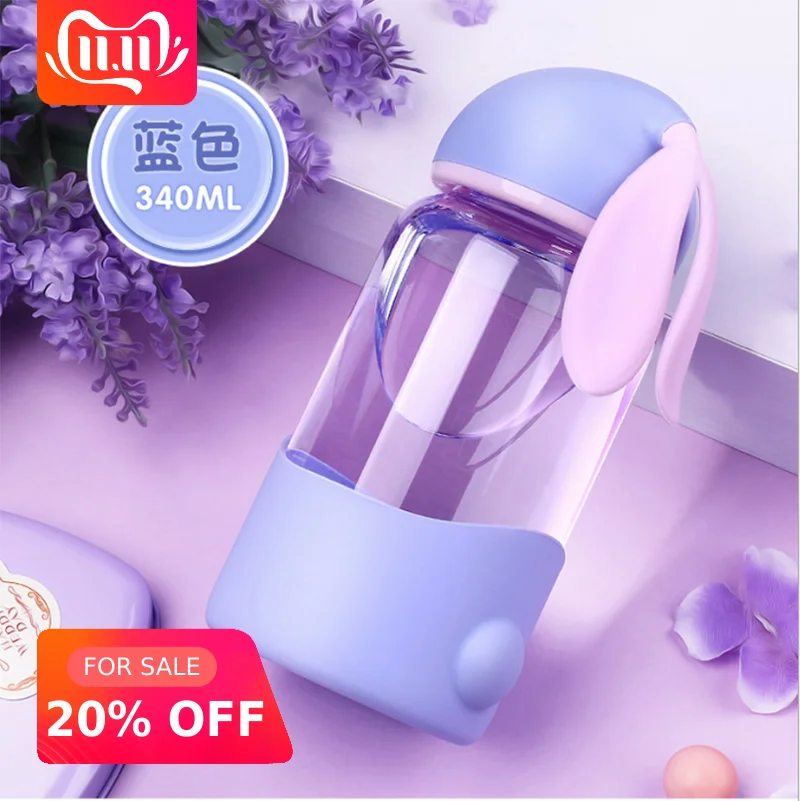 Бутылка для воды с соломинкой спортивные бутылки экологически чистая стеклянная