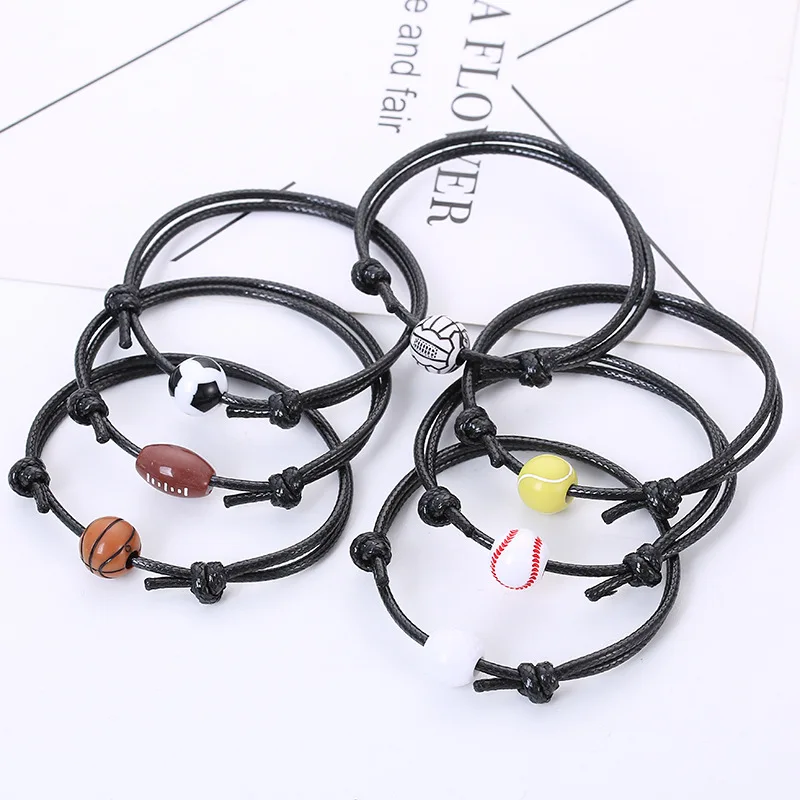 

Basketball Football Bracelet Simple Wild Ball String for Bead Bracelet Adjustable Bracelet Ornament Fashion Jewelry