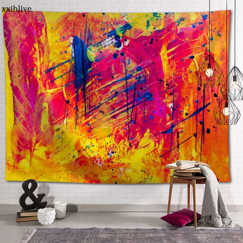 

Wall Tapestry Abstract Art Painting Bohemia Background Decorative Wall Hanging For Living Room Bedroom Dorm Room Home Decor