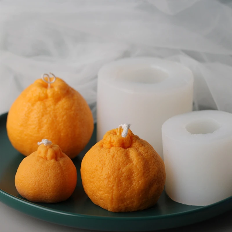 

Orange Fruit Candle Silicone Mold Fruit Shape Mousse Baking Molds for candle mak