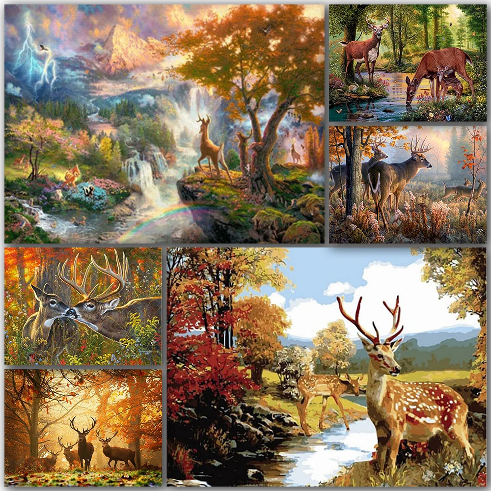 

5D DIY Diamond Painting Deer Full Round Diamond Embroidery Animals Cross Stitch Diamond Mosaic Full Crafts Home Decoration