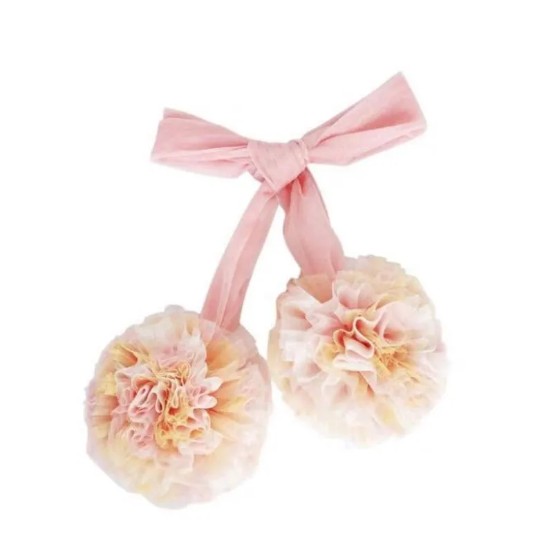 Pink white yellow INS, нордическая сетка, шарик из пряжи, детская палатка, Москитная детская комната, украшение на стену, подвесные украшения, подвеска для девочек, принцесса, кровать, Декор, реквизит - Цвет: Pink white yellow