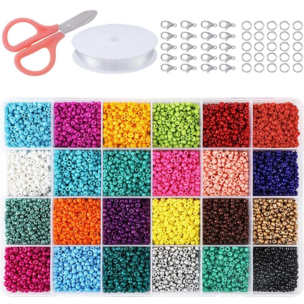 

DIY Crafting Beads Toy 2mm Colorful Pearlize Acrylic Beads Pearl Jewelry Making Hole 24 Bead Bracelets Make Attention Training