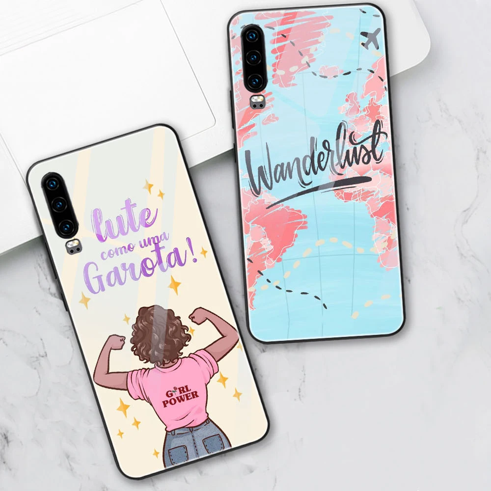 

World Map Case For Huawei P30 P20 P40 Lite Pro Mate 40 30 20 Honor 30 20 10 Pro Lite 9X P Smart 2019 Tempered Glass Phone Fundas