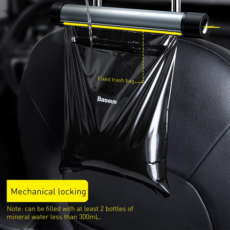 Baseus Car Organizer Rear Seat Back Trash Bag Metal Auto Storage Garbage Bags for Headrest Accessories | Автомобили и мотоциклы