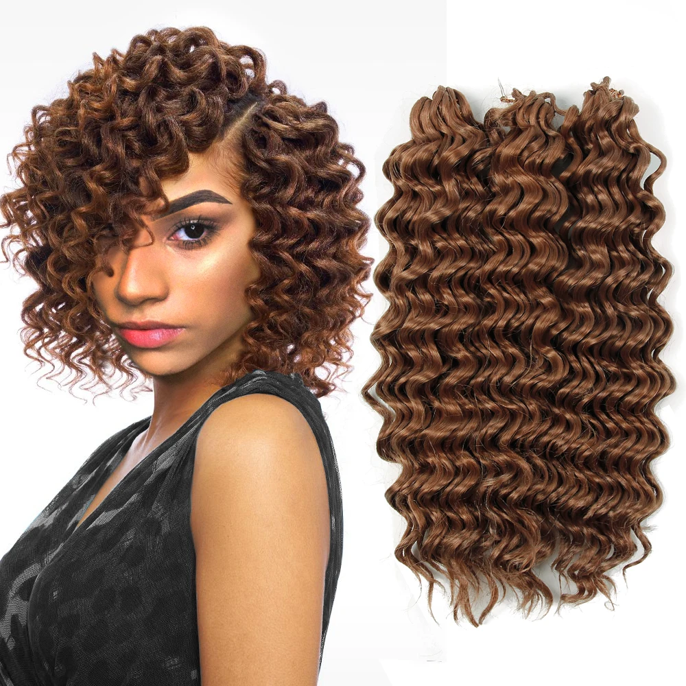 ombre braiding hair extensions deep wave braids Bohemian Hair freetress 3pcs/pack 10'' curly crochet hair braid
