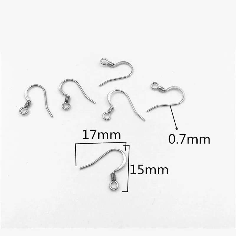

50PCS/lot Stainless Steel Ear Clasps Flat Wire Earring Clasps For Jewelry Making Earring Hooks Findings