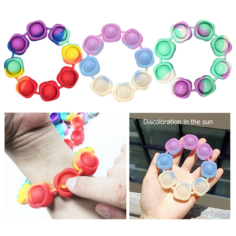 

Push Bubble Bracelet Interactive Kids Autism Toy Wristband Adults Stress Relief Push Bubble Bracelet Educational Antistress Toys