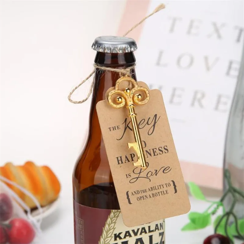 50 комплектов Свадебные сувениры ключ открывалка для винных бутылок органза