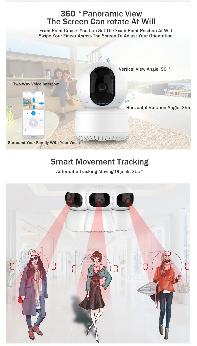Wifi IP камера HD 720P 1080P Домашняя безопасность облачная Беспроводная камера ночного видения двухстороннее аудио автоматическое отслеживание CCTV камера iCsee приложение Onvif