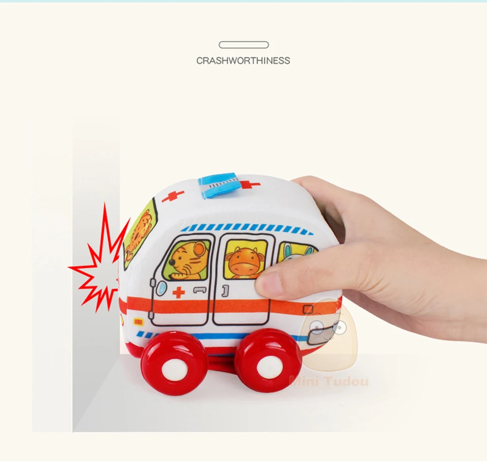 Baby Cloth Pull Back Car Hanging Toys For Baby Rattles Random Newborn Learn Walk Kids Handbell Gift Boy Toy Vehicles
