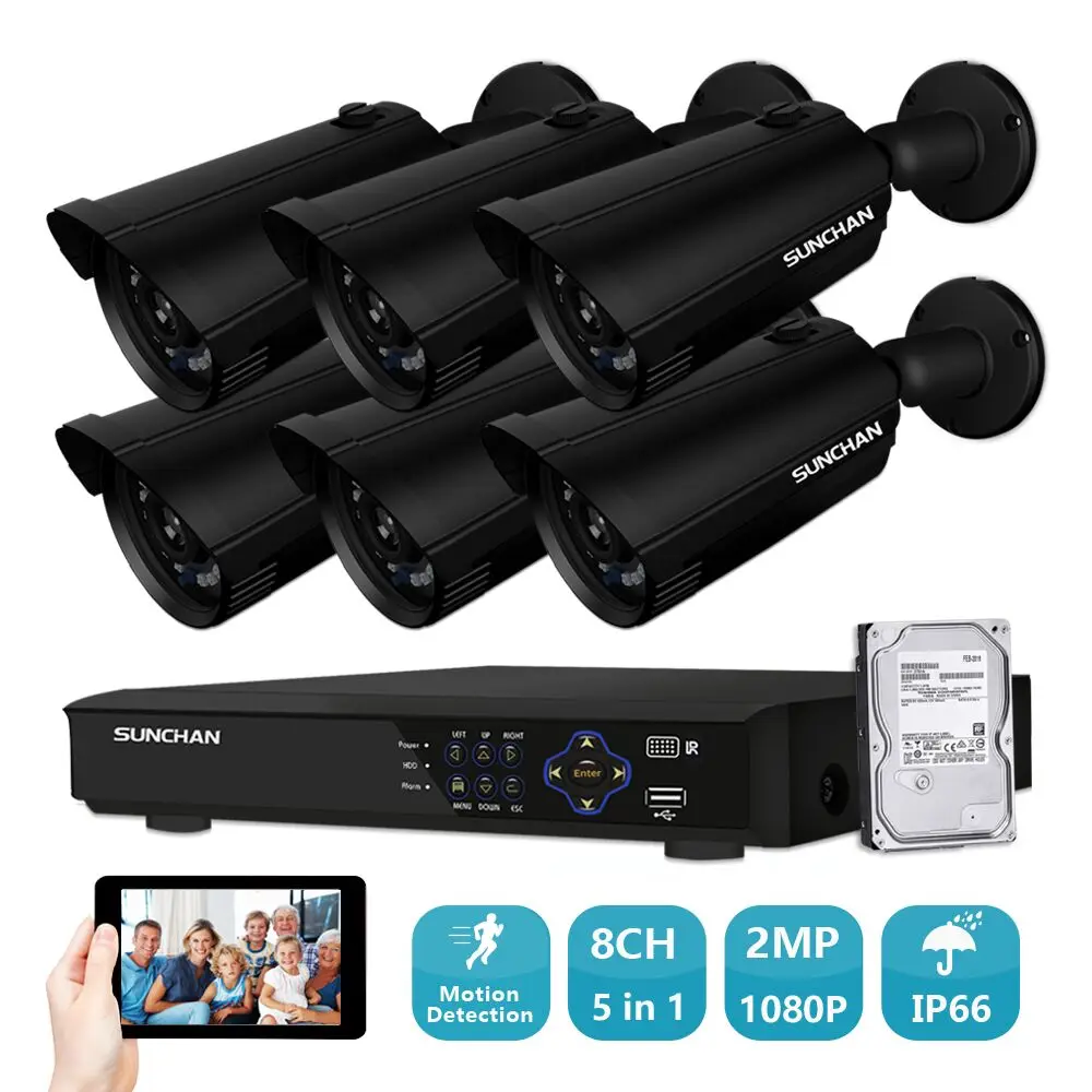 SUNCHAN H.264 8CH 2MP безопасности системный комплект для фотокамеры инфракрасный