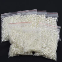 1000 50pcs 4568101214mm imitation pearl beads round white beige spacer beads for diy jewelry making loose beads wholesale