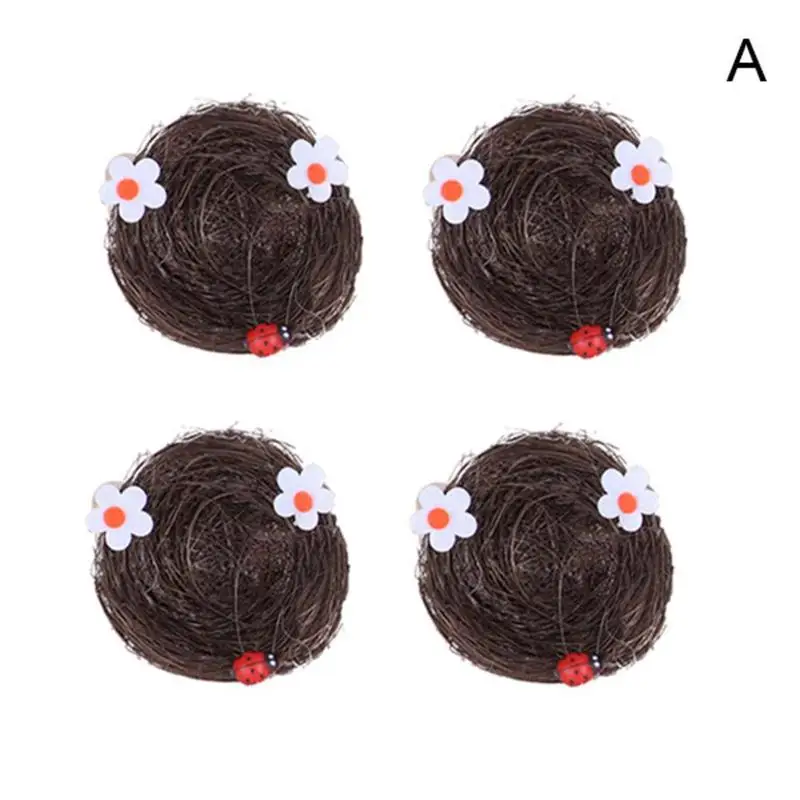 

New Easter linen silk braided four-color bird nest simulation bird nest weaving crafts bird house bird egg decoration