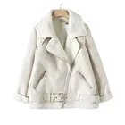 Женская куртка из искусственной кожи, теплая Дизайнерская куртка из овечьей шерсти, Осень-зима 2020