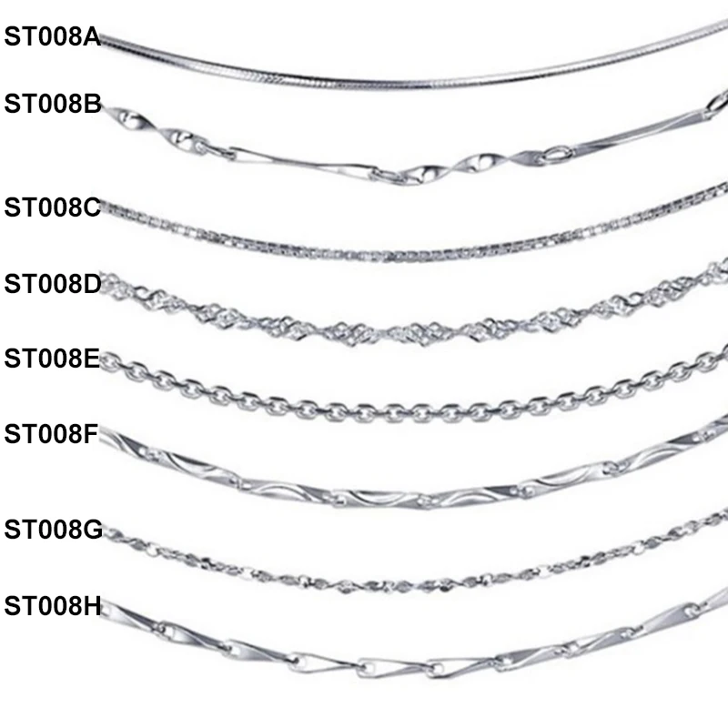 

SINLEERY 925 sterling silver necklace water-wave ingot twisted trace belcher snake bar Singapore box chain women ST008 SSK