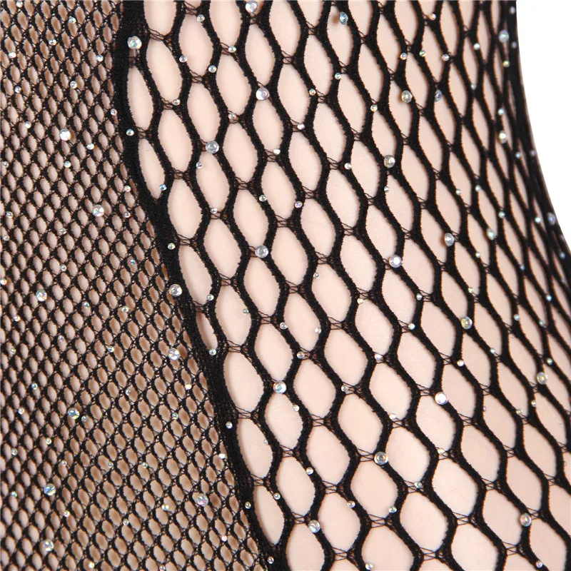 

Comeondear Black Fishnet Diamonds One-shoulder Bodystocking Sexy Women Costumes Fetish Lingerie Teddies Bodysuits Hot HA3369