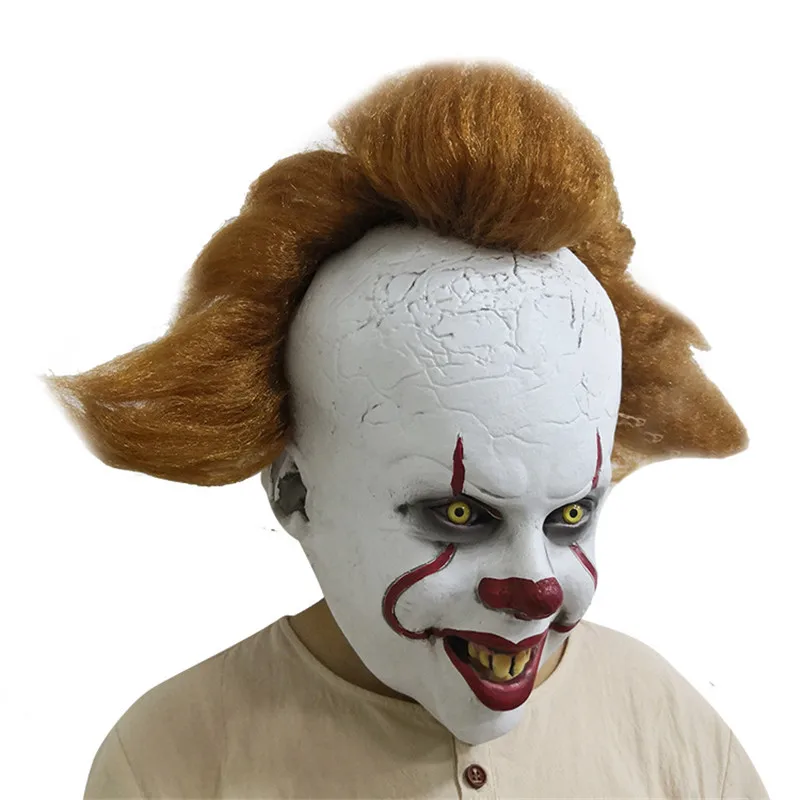 Фильм Стивен Кинг это Pennywise полная латексная маска для лица Хэллоуин пугающая