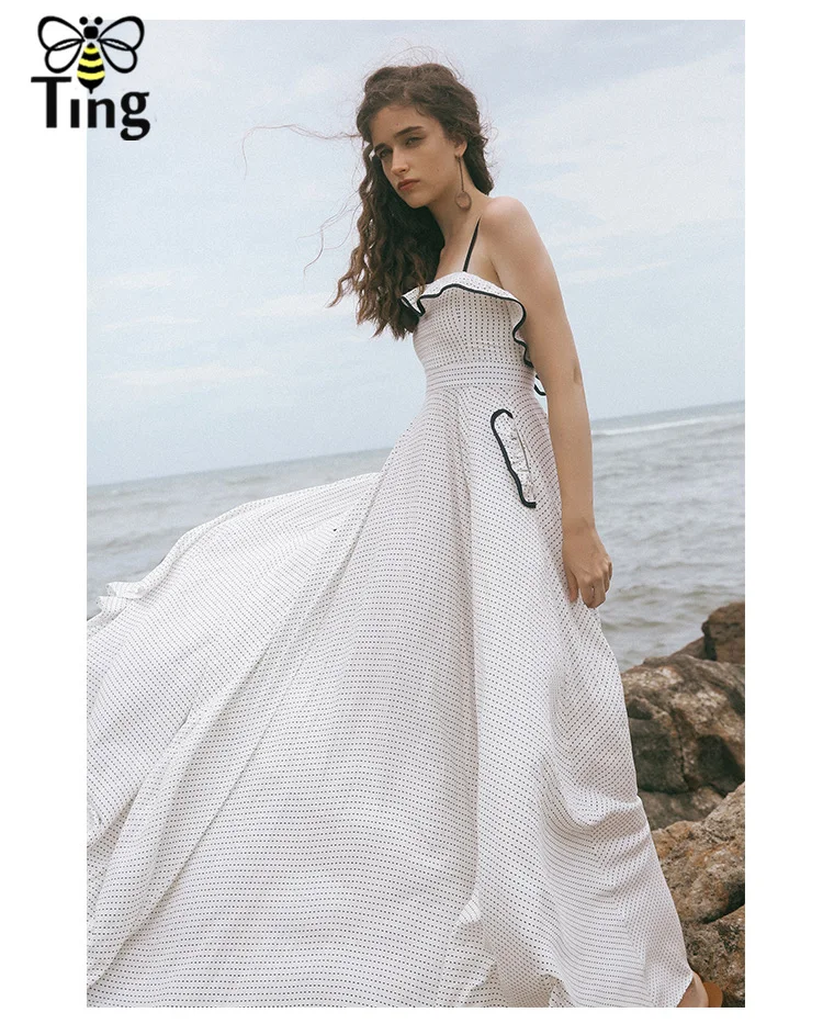 Tingfly 2020 летнее дизайнерское модное платье макси в горошек винтажное с открытой