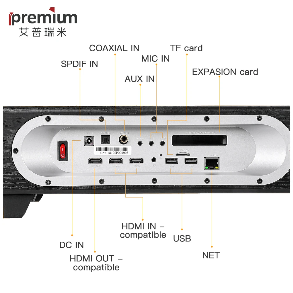 Ipremium новая звуковая панель Bluetooth Домашний кинотеатр 5 1/3 0 беспроводной динамик