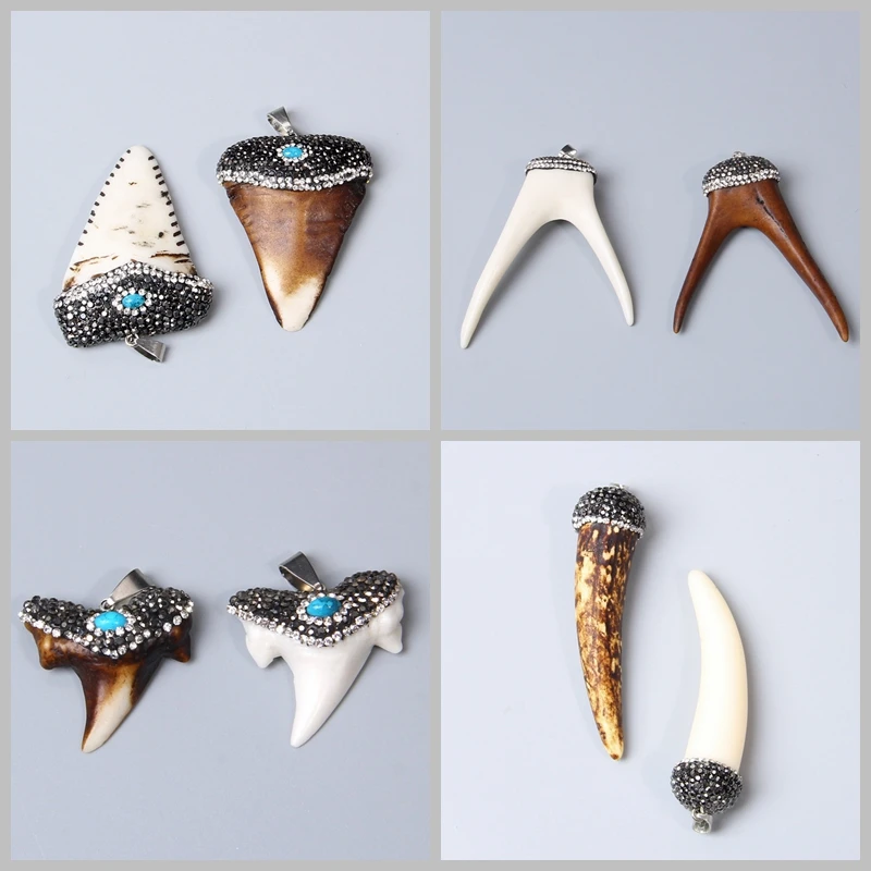 Винтажная подвеска в этническом стиле с черепом быка коровьей костью для