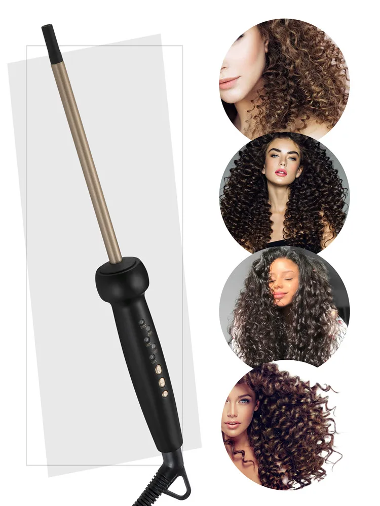 

9mm Super Slim MCH Tight Curls Wand Ringlet Afro Curls Hair Curler Curling Iron Chopstick Curls