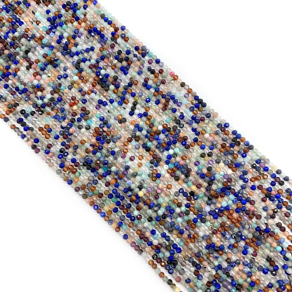 

Natural Stone Beads Faceted Round Colored Crystal Beads for Jewelry Making DIY Bracelet Necklace Accessories 2/3/4 mm
