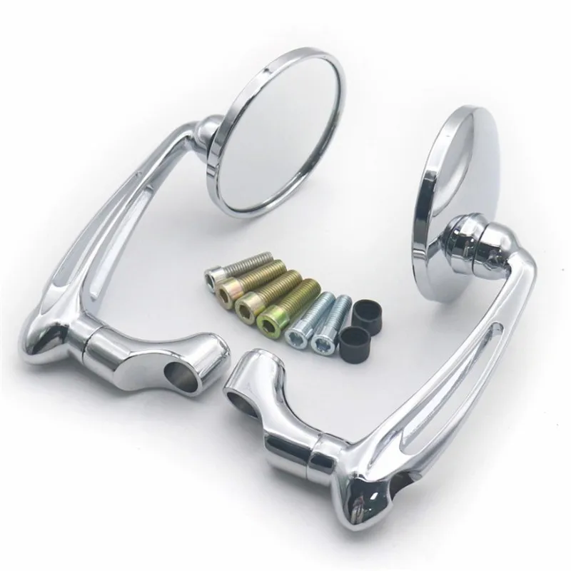 Черное хромированное серебристое Ретро Зеркало для мотоцикла классические
