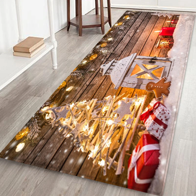5 размеров Рождественский дверной коврик нескользящий ковер с рисунком панели