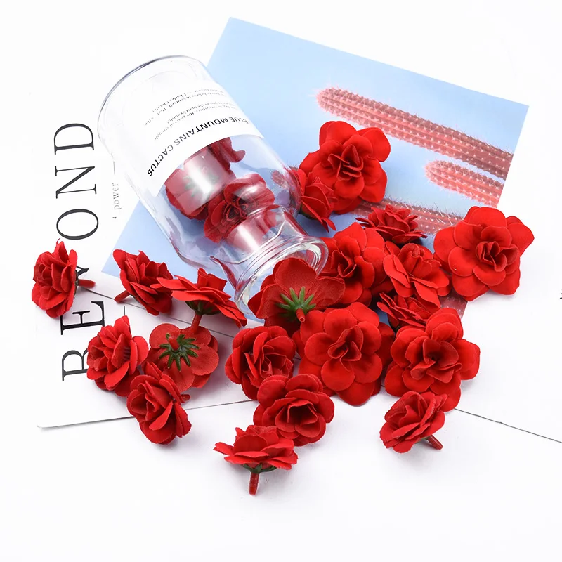Шелковая головка розы для украшения дома аксессуары скрапбукинга diy Подарочная