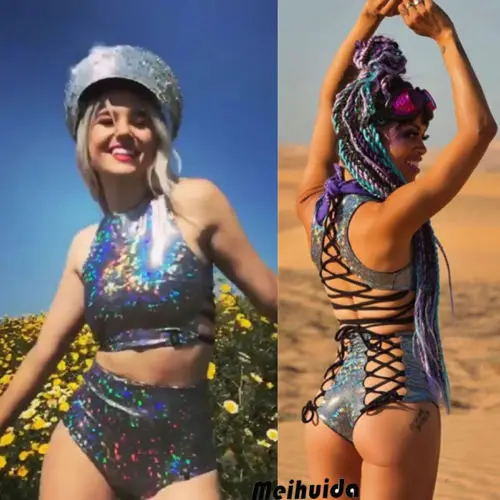 Комплект бикини с блестками и высокой талией 2020 летний женский купальник