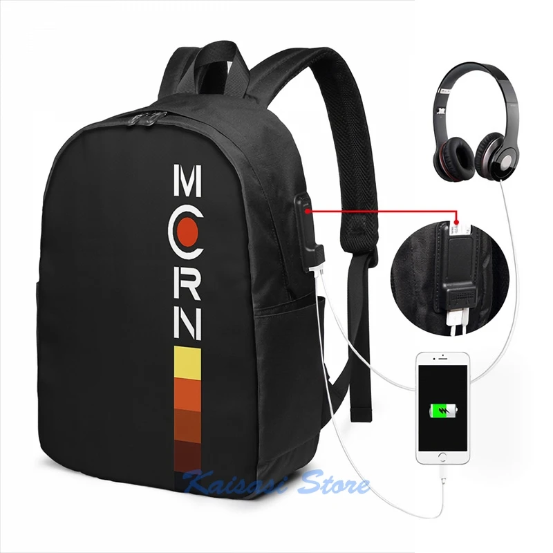 Забавный графический принт MCRN баннер вертикальный рюкзак с USB зарядкой мужские
