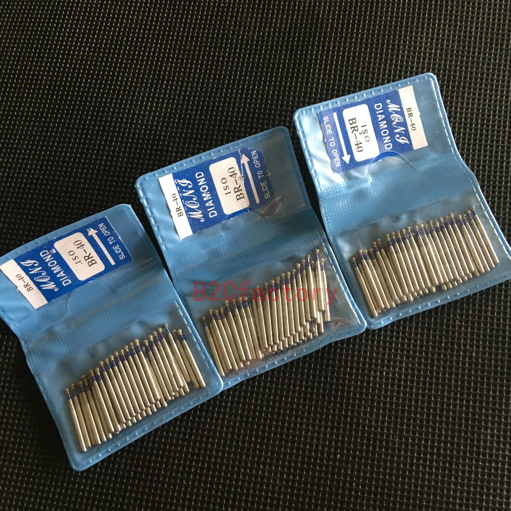 Диамантовые буры для зубов BR серии шарообразной формы, 150 штук в 3 мешках, высокоскоростные сверла для ручных инструментов с щетками.