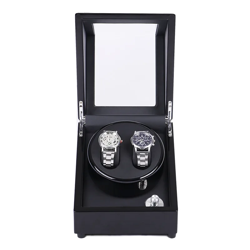 

Automatic Watch Winders Box Double Rotator Mechanical Winding Watch Cabinet Organizer High Light Black Paint Mute Storage Boxes