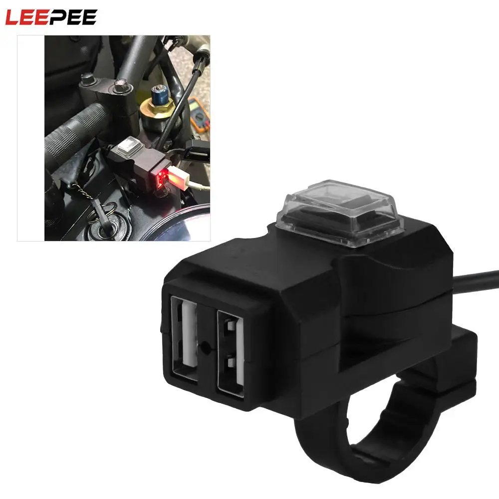 

Водонепроницаемый адаптер для мобильного телефона с двумя USB-портами, 5 В, 3,1 А, 12 В, зарядное устройство для мотоцикла