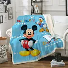 Disney Mickey Minnie одеяло, плюшевое зимнее одеяло для кровати, дивана, благородное постельное белье, шерпа, одеяло для маленьких девочек и мальчиков, детский подарок