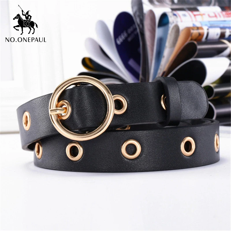 

NO.ONEPAUL 2021 female belt punk style fashion buckle jeans decorative belt chain new luxury brand female