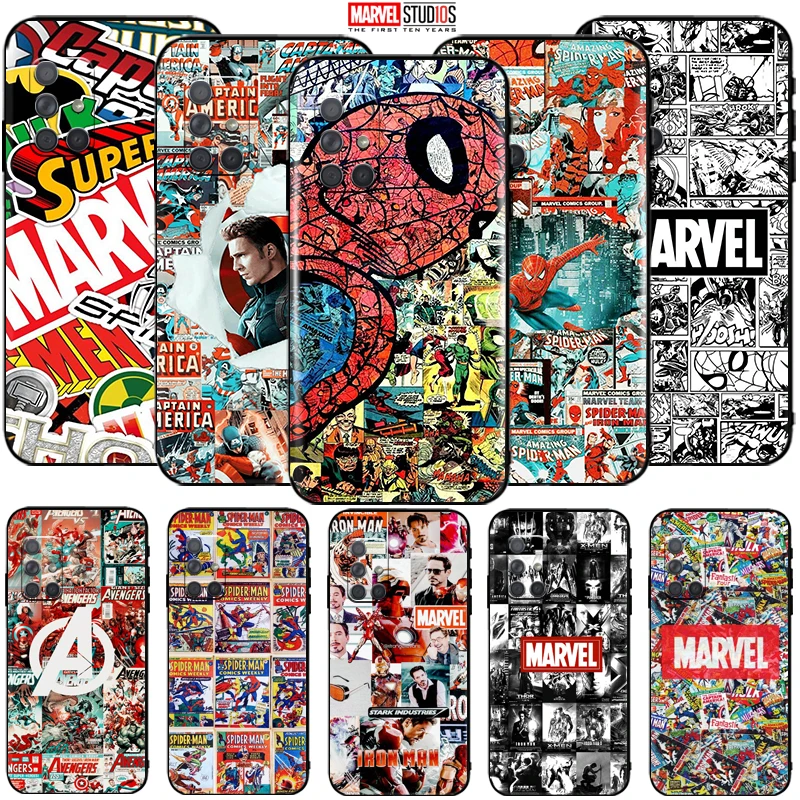 

Phone Case For Samsung Galaxy A71 5G Funda Cover Marvel Avengers Comics Iron Man SpiderMan Hulk Captain America Venom Deadpool