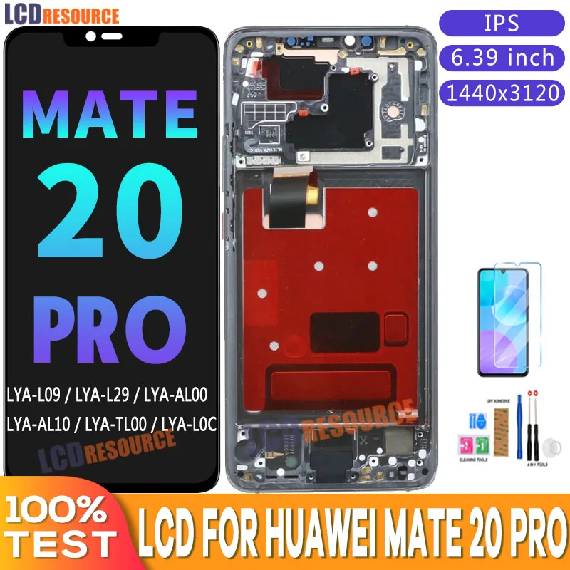

ЖК-дисплей 6,39 дюйма в сборе с рамкой для Huawei Mate 20 Pro, ЖК-дисплей с сенсорным экраном для Huawei mate 20 pro, Φ