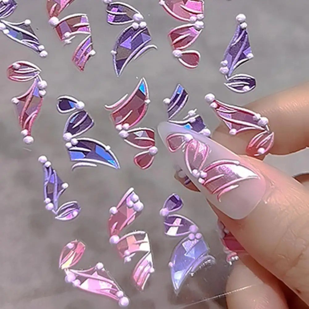 

50% Hot Sale Engraved Nail Ribbon Sticker Long Lasting High Adhesion Manicure DIY Embossed Nail 5D Ribbon Decals for Manicure