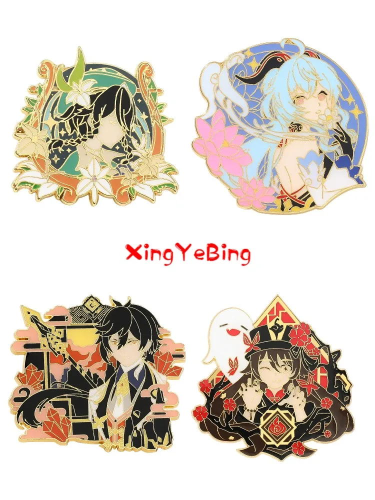 

Game Genshin Impact Venti Keqing Xiao Pins Metal Badge Button Brooch Pins Collection Medal Pendant Souvenir Cosplay Gift