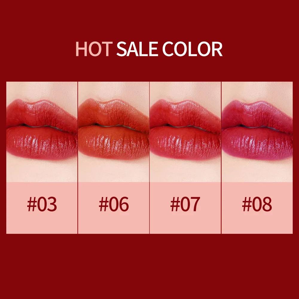 Матовая помада для макияжа водостойкая стойкая губ сексуальная красная розовая