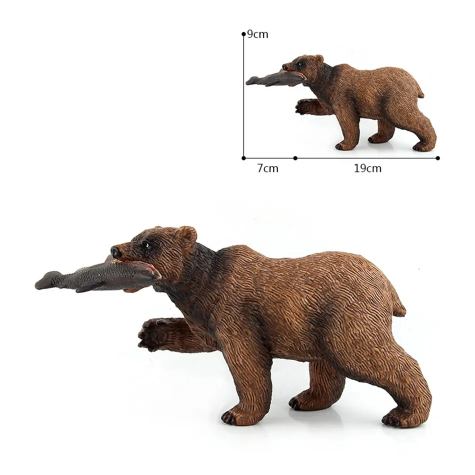 

BIG Size Simulation Brown Bear Figure Collectible Toys Solid Wild Animal Action Figures Kids Animal Cognitive Toys