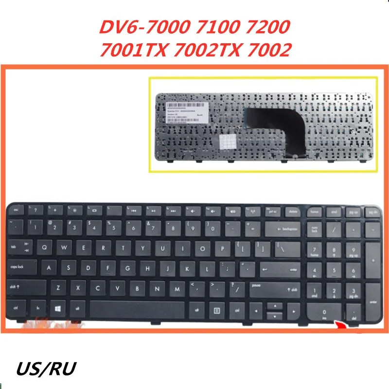 Клавиатура для ноутбука HP DV6-7000 7100 7200 7001TX 7002TX 7002 английская и Русская раскладка -