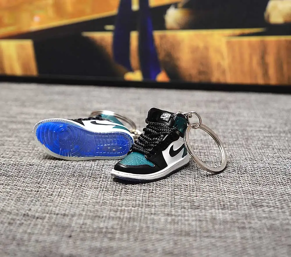 a pair w metal ring Дропшиппинг тапки обуви брелок 1 3D мини-кроссовки "OW CHICAGO" Спортивная обувь тапки брелки - Цвет: a pair w metal ring