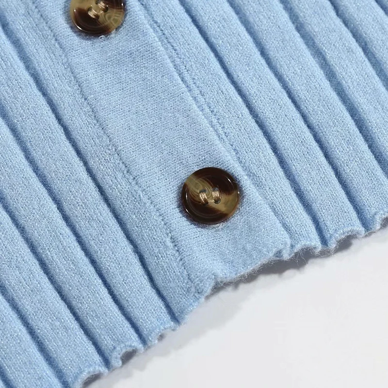 Однотонный вязаный кардиган ZRN Женский Осенний базовый однобортный свитер с