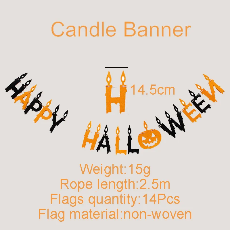 Halloween Decoration Pumpkin Alphabet Non-woven Banner Garland Horror House Bar Party Supplies | Дом и сад