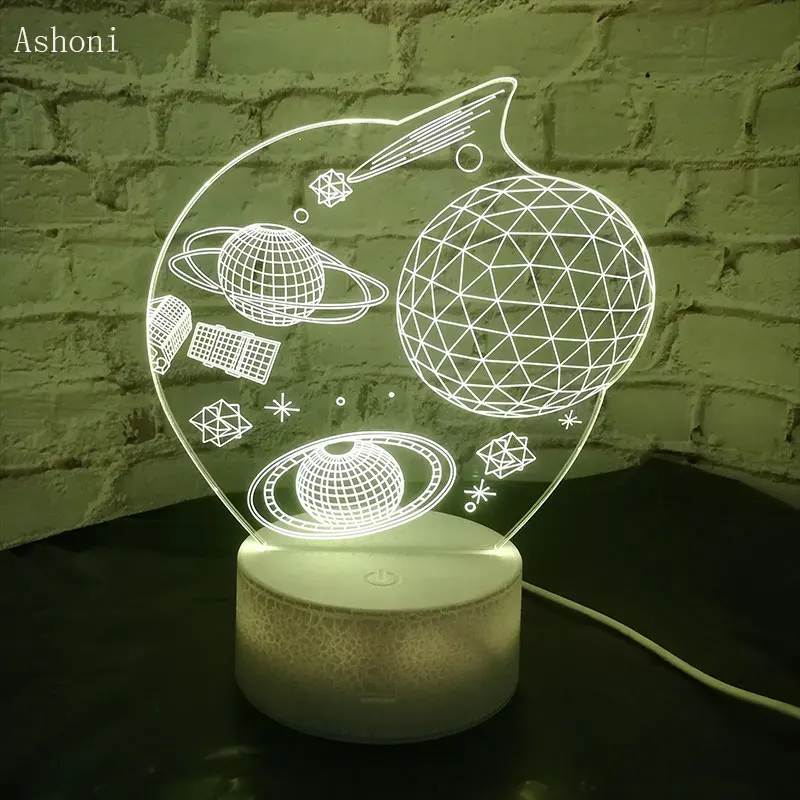 Лампа Млечный Путь 7 цветов 3D светильник из акрила красочное звездное небо