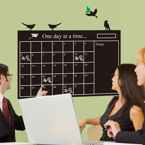 Наклейка на стену 60 х95 см черная доска съемные